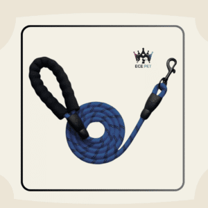 Reflective Nylon Dog Leash with Padded Handle (Blue)