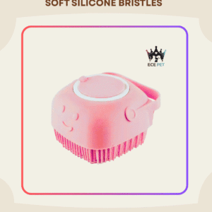 Dual-Sided Silicone Pet Bath Brush for Cats & Dogs (Pink)