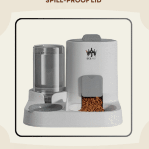 2-in-1 Cat Food & Water Dispenser – Spill-Proof, Battery-Free