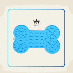 Bone-Shaped Dog Lick Mat – Calming Silicone Pad with Suction Cups (Blue)