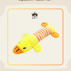 Yellow Flying Duck Dog Toy for Pets – Plush Squeaky Teething Toy