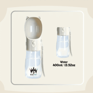 Portable Dog Water Bottle – 400 ml (13.52 oz) Leak-Proof Travel Cup (Gray)