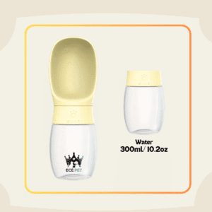 Portable Dog Water Bottle – 300ml (10.2oz) - (Yellow)